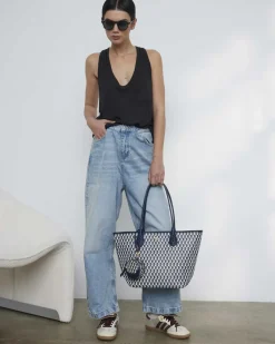 Lonbali Bolso Born Midi B&W Navy^ Bolsos Shopper