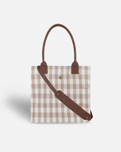 Lonbali Bolso Vichy Beige^ Bolsos Shopper