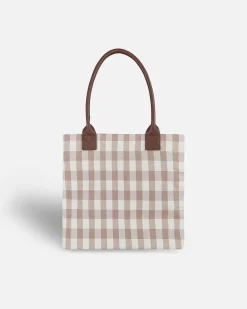 Lonbali Bolso Vichy Beige^ Bolsos Shopper